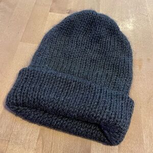 Beanie Crocheted Handmade Dark Grey Gray Woven Knit Toboggan Crochet Soft Unisex